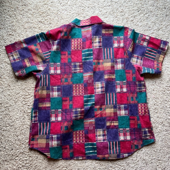 90s vintage oversized button down. Cute vintage pattern - Picture 5 of 6